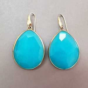 Stella & Dot Turquoise Stone Drop Earrings